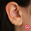 Wholesale S925 Sterling Silver Geometric Earrings With Diamond Studded And Electroplating For Women