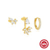 Wholesale S925 Sterling Silver Geometric Earrings With Diamond Studded And Electroplating For Women
