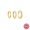Wholesale S925 Sterling Silver Geometric Earrings With Diamond Studded And Electroplating For Women
