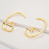 Wholesale S925 Sterling Silver Geometric Earrings With Electroplating Platinum And 18K Gold Internet Celebrity Style