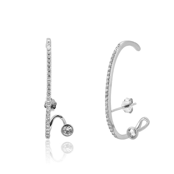 Wholesale S925 Sterling Silver Geometric Earrings With Electroplating Platinum And 18K Gold Internet Celebrity Style