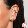 Wholesale S925 Sterling Silver Geometric Earrings With Multizircon And Highgrade Ear Buckle 18K Gold Plated