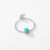 Wholesale S925 Sterling Silver Geometric Eggshaped Light Luxury Opal Ring For Women With Electroplating