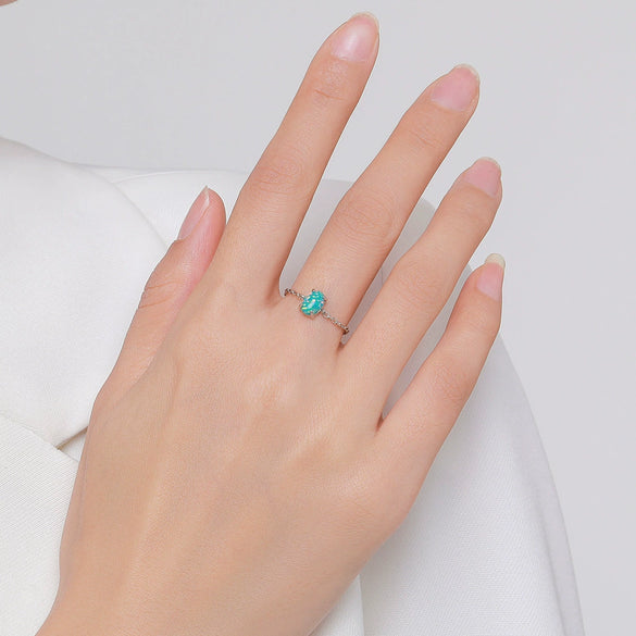 Wholesale S925 Sterling Silver Geometric Eggshaped Light Luxury Opal Ring For Women With Electroplating