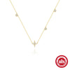 Wholesale S925 Sterling Silver Geometric Eightpointed Star Pendant Clavicle Chain With Electroplating For Women