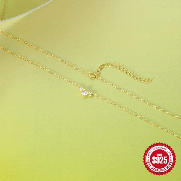 Wholesale S925 Sterling Silver Geometric Electroplated Elegant Collarbone Necklace For Women