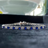 Wholesale S925 Sterling Silver Geometric Elegant Electroplated Colored Zircon Tennis Bracelet For Men And Women