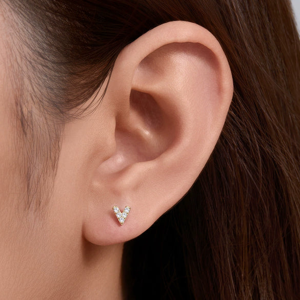 Wholesale S925 Sterling Silver Geometric English Letter Earrings For Women Set With Precious Stones