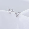 Wholesale S925 Sterling Silver Geometric English Letter Earrings For Women Set With Precious Stones