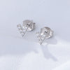 Wholesale S925 Sterling Silver Geometric English Letter Earrings For Women Set With Precious Stones