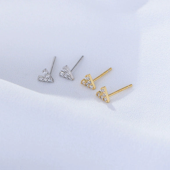 Wholesale S925 Sterling Silver Geometric English Letter Earrings For Women Set With Precious Stones