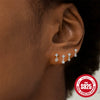 Wholesale S925 Sterling Silver Geometric Five Pointed Star Pearl Ear Bone Nail With Flower Pattern Electroplated For Women
