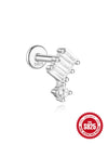 Wholesale S925 Sterling Silver Geometric Flat Bottom Spiral Puncture Ear Nail With Exquisite Zircon Diamond And Environmentally Friendly Electroplating Ear Jewelry For Unisex