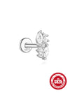 Wholesale S925 Sterling Silver Geometric Flat Bottom Spiral Puncture Ear Nail With Exquisite Zircon Diamond And Environmentally Friendly Electroplating Ear Jewelry For Unisex