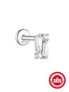 Wholesale S925 Sterling Silver Geometric Flat Bottom Spiral Puncture Ear Nail With Exquisite Zircon Diamond And Environmentally Friendly Electroplating Ear Jewelry For Unisex