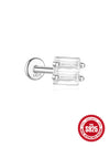Wholesale S925 Sterling Silver Geometric Flat Bottom Spiral Puncture Ear Nail With Exquisite Zircon Diamond And Environmentally Friendly Electroplating Ear Jewelry For Unisex