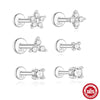 Wholesale S925 Sterling Silver Geometric Flat Head Thread Puncture Cartilage Ear Nail With Environmentally Friendly Electroplating