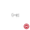 Wholesale S925 Sterling Silver Geometric Flat Head Thread Puncture Cartilage Ear Nail With Environmentally Friendly Electroplating