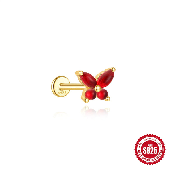 Wholesale S925 Sterling Silver Geometric Flat Head Threaded Piercing Ear Bone Nails With Environmentally Friendly Electroplating Elegant Earrings