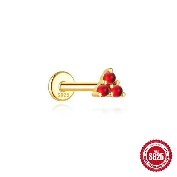 Wholesale S925 Sterling Silver Geometric Flat Head Threaded Piercing Ear Bone Nails With Environmentally Friendly Electroplating Elegant Earrings