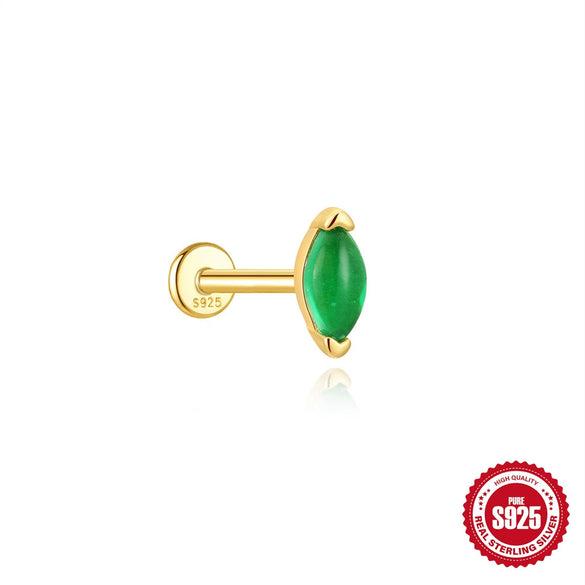 Wholesale S925 Sterling Silver Geometric Flat Head Threaded Piercing Ear Bone Nails With Environmentally Friendly Electroplating Elegant Earrings
