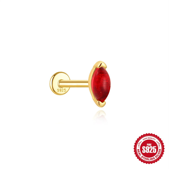 Wholesale S925 Sterling Silver Geometric Flat Head Threaded Piercing Ear Bone Nails With Environmentally Friendly Electroplating Elegant Earrings