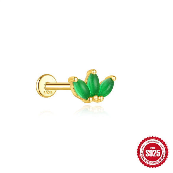 Wholesale S925 Sterling Silver Geometric Flat Head Threaded Piercing Ear Bone Nails With Environmentally Friendly Electroplating Elegant Earrings