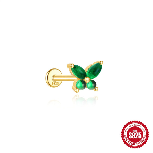 Wholesale S925 Sterling Silver Geometric Flat Head Threaded Piercing Ear Bone Nails With Environmentally Friendly Electroplating Elegant Earrings
