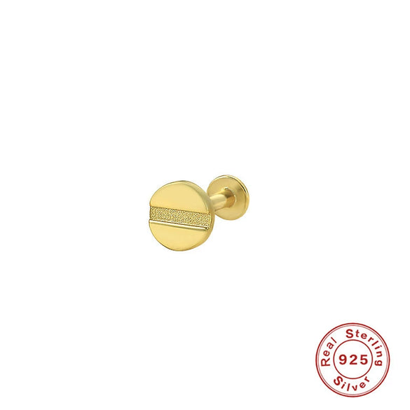 Wholesale S925 Sterling Silver Geometric Flower Flat Head Thread Puncture Earrings With Environmentally Friendly Electroplating For Women