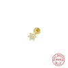 Wholesale S925 Sterling Silver Geometric Flower Flat Head Thread Puncture Earrings With Environmentally Friendly Electroplating For Women