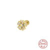 Wholesale S925 Sterling Silver Geometric Flower Flat Head Thread Puncture Earrings With Environmentally Friendly Electroplating For Women