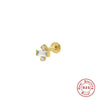 Wholesale S925 Sterling Silver Geometric Flower Flat Head Thread Puncture Earrings With Environmentally Friendly Electroplating For Women