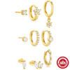 Wholesale S925 Sterling Silver Geometric Flower Horse Eye Diamond Earrings With Electroplating For Women
