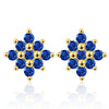 Wholesale S925 Sterling Silver Geometric Flower Inlaid Earrings With Electroplating