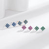 Wholesale S925 Sterling Silver Geometric Flower Inlaid Earrings With Electroplating