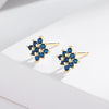 Wholesale S925 Sterling Silver Geometric Flower Inlaid Earrings With Electroplating