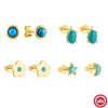 Wholesale S925 Sterling Silver Geometric Flower Moon Earrings With Electroplating For Women Simple And Fashionable