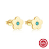 Wholesale S925 Sterling Silver Geometric Flower Moon Earrings With Electroplating For Women Simple And Fashionable