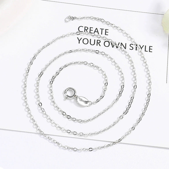 Wholesale S925 Sterling Silver Geometric Fourleaf Clover Pendant Necklace With Plain Chain For Women Electroplated