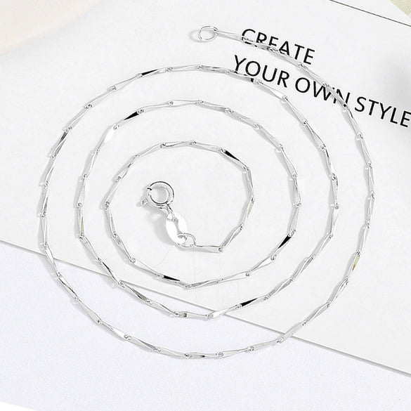 Wholesale S925 Sterling Silver Geometric Fourleaf Clover Pendant Necklace With Plain Chain For Women Electroplated