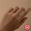 Wholesale S925 Sterling Silver Geometric Fourstar Open Finger Ring With Zirconia Treatment Luxury Exquisite Niche Design