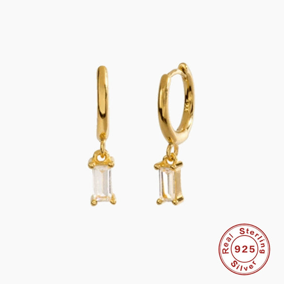 Wholesale S925 Sterling Silver Geometric French Bread Earrings Fashionable And Creative With Diamondencrusted Zircon
