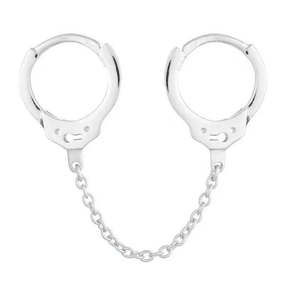Wholesale S925 Sterling Silver Geometric Handcuffs Chain Earring With Seiko Treatment Fashion Simple Exquisite Personality Trendy