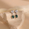 Wholesale S925 Sterling Silver Geometric Heart Dripping Electroplated Earrings For Women