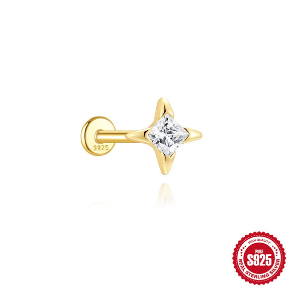 Wholesale S925 Sterling Silver Geometric Heart Earrings With Zircon Diamond And Environmentally Friendly Electroplating For Unisex