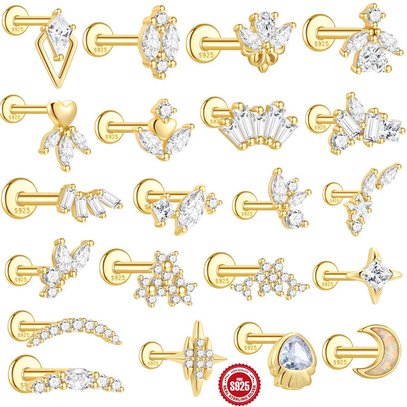 Wholesale S925 Sterling Silver Geometric Heart Earrings With Zircon Diamond And Environmentally Friendly Electroplating For Unisex