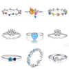 Wholesale S925 Sterling Silver Geometric Heart Ring Electroplated Simple Retro Design
