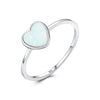 Wholesale S925 Sterling Silver Geometric Heart Ring Electroplated Simple Retro Design