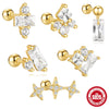 Wholesale S925 Sterling Silver Geometric High Round Ball Thread Piercing Ear Bone Nail With Environmentally Friendly Plating Ear Jewelry