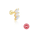 Wholesale S925 Sterling Silver Geometric Horse Eye Aobao Flat Head Thread Puncture Ear Nail With Diamond Encrusted And Environmentally Friendly Electroplating Ear Jewelry